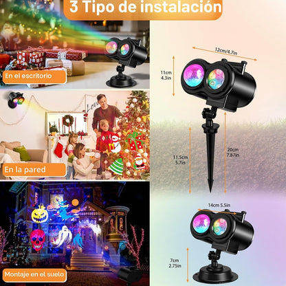 Lámpara Proyector LED 2 en 1 para Fiestas